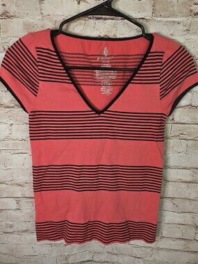 FP Movement Striped Top Soze M/L V-Neck NWoT Short Sleeve